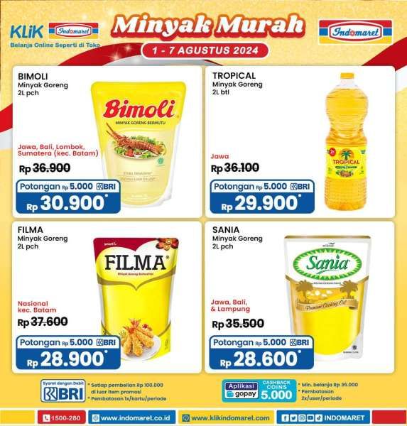 Promo Indomaret 1-7 Agustus 2024, Promo Minyak Goreng Murah