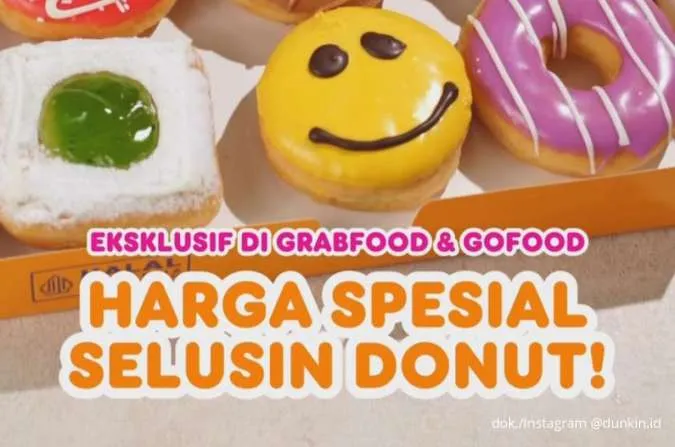 Promo Dunkin Selusin Donut Harga Spesial Via Grab dan GoFood, Cuma 20-24 September