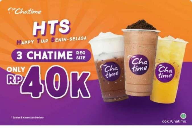 Promo Chatime 4-5 April 2022, Beli 3 Chatime Rp 40.000 via Aplikasi Chatime