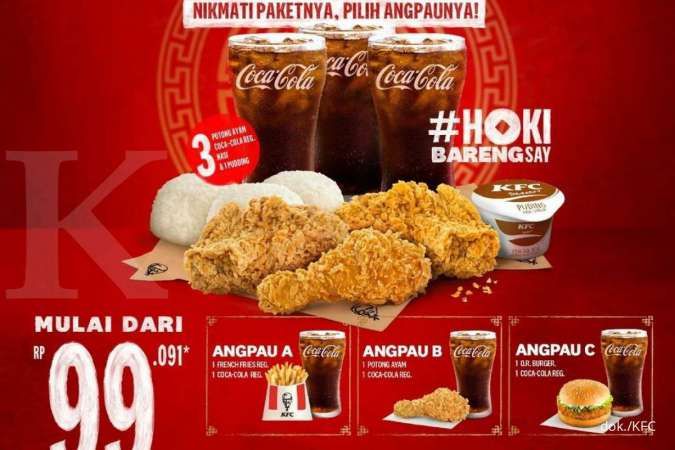 Promo Imlek KFC Terbatas 1-2 Februari 2022, Lucky Promo Imlek Ada Gratis Paket Angpau