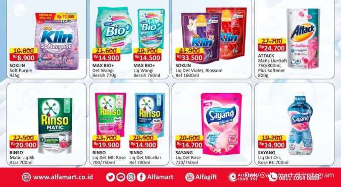 Promo Alfamart Februari Deterjen Lebih Murah Setiap Hari, Harga Mulai Rp 8.000-an