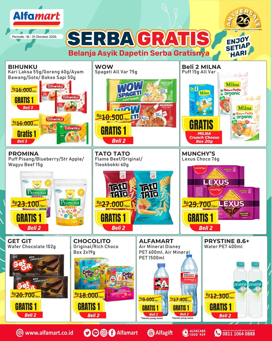 Promo Alfamart Serba Gratis Periode 16-31 Oktober 2025