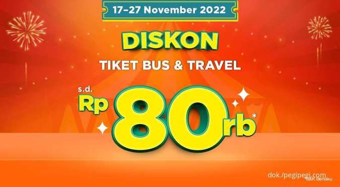 Promo Pegi Vaganza hingga 27 November 2022, Diskon Tiket Bus & Travel Rp 80.000