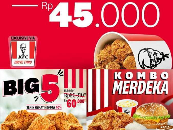 5 Promo KFC Senin, Selasa, Rabu Edisi 12-28 Agustus 2024 Serba Diskon Kemerdekaan