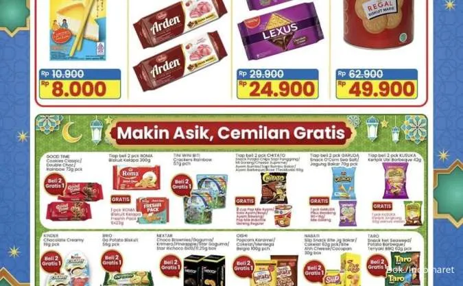 Promo Indomaret Super Hemat sampai 2 April, Roma Kelapa-Kinder Joy Beli 2 Gratis 1