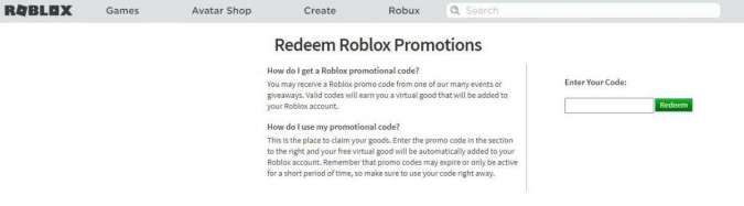 Aktivasi Promo Code Roblox 