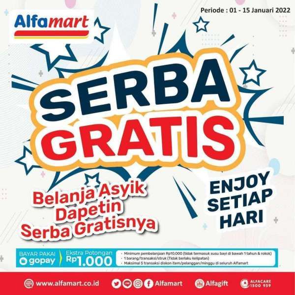 Promo Alfamart Serba Gratis 1-15 Januari 2022, Beli Body Wash Gratis Gula 1kg