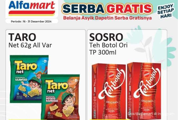 Promo Alfamart Serba Gratis Akhir Tahun 2024, Banyak Snack & Minuman Beli 2 Gratis 1