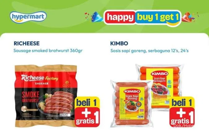 Promo Beli 1 Gratis 1 di Hypermart Periode 21-23 Oktober 2025, Ada Nugget-Bakso Sapi