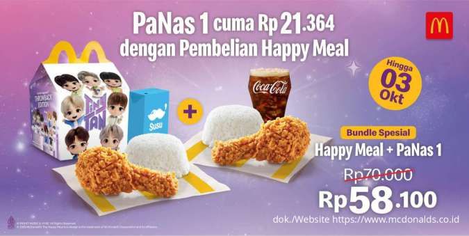 Promo McD Bundle Special Happy Meal + PaNas 1 Cuma Rp 58.000-an, sampai 3 Oktober