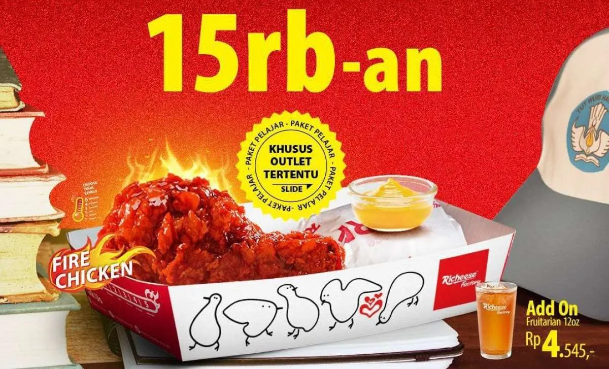Promo Richeese Paket Pelajar Hanya Rp 15.000-an Saja, Berlaku Setiap Senin-Kamis