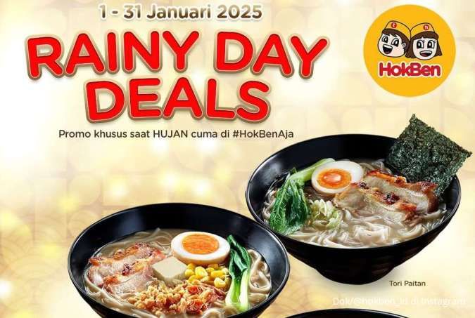 Promo HokBen Bulan Januari 2025 Beli 2 Gratis 1, Promo Khusus Saat Hujan