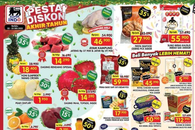 Promo Superindo Weekday 22-25 Desember 2025, Diskon Menjelang Akhir Tahun!