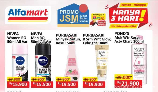 Promo JSM Alfamart Berakhir Hari Ini, Potongan Harga Deodorant hingga Micellar Water