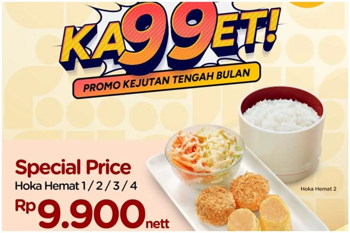 Serbu Promo Hokben KA99ET Hanya 3 Hari 14-16 Mei 2025, Makan Hoka Hemat Cuma Rp 9.900