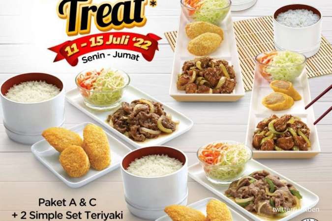Promo Hokben 11-15 Juli 2022, Paket Family Treat Isi 4 Menu Nasi Harga Diskon