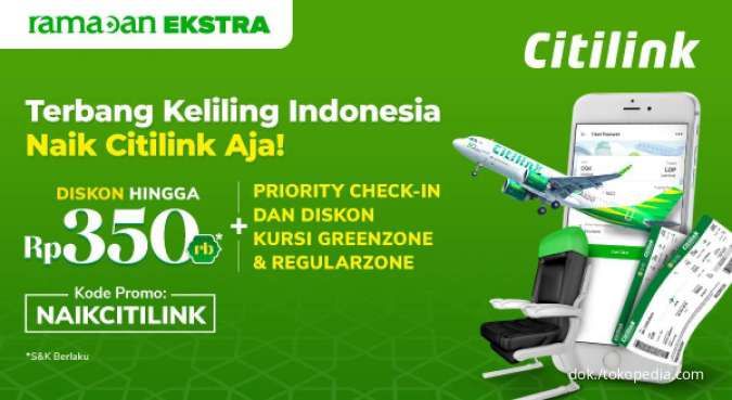 Promo Tiket Pesawat Citilink di Tokopedia, Dapatkan Diskon Hingga Rp 350.000