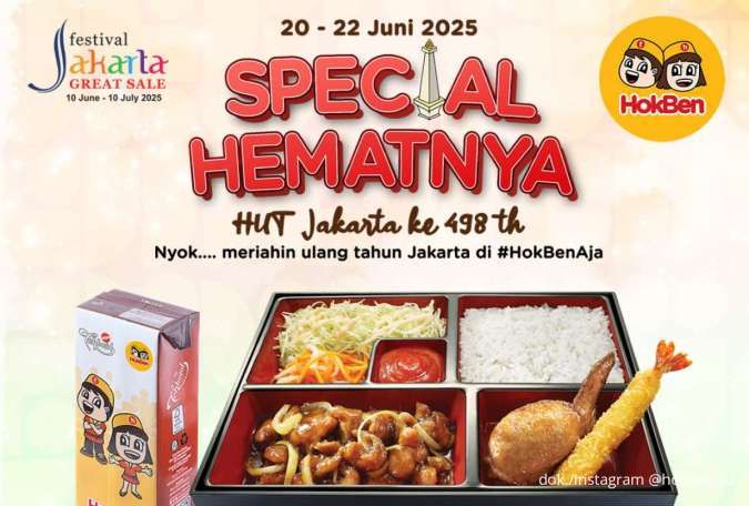 Promo HokBen HUT Jakarta ke-498 20-22 Juni, Paket Bento atau Ramen Cuma Rp 49.800