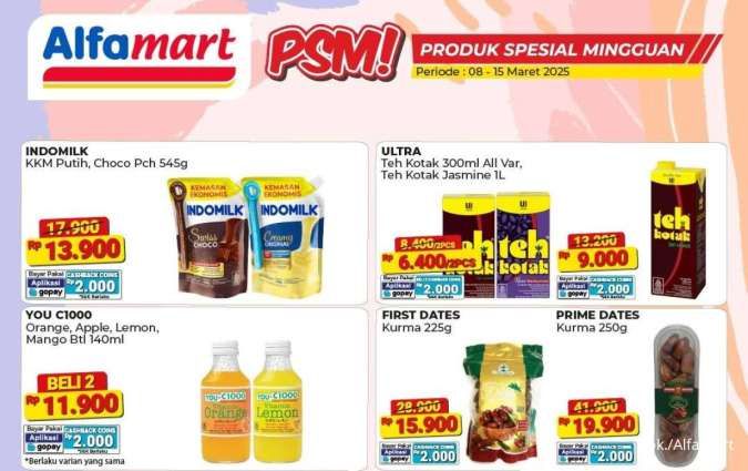 Promo PSM Alfamart 8-15 Maret 2025, Promo Kurma Diskon hingga Rp 39.910