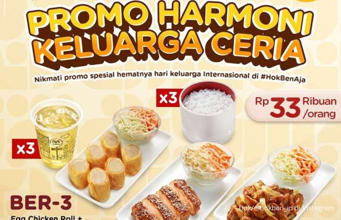 Promo HokBen Spesial Hari Keluarga Internasional Berakhir Besok, Banyak Pilihan Menu