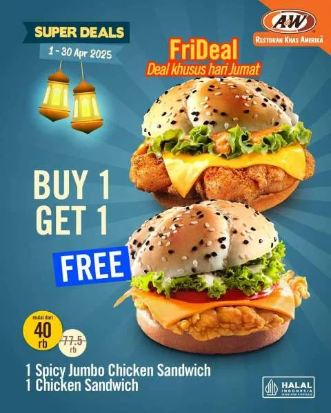 Promo A&W FriDeal Buy 1 Get 1 Free