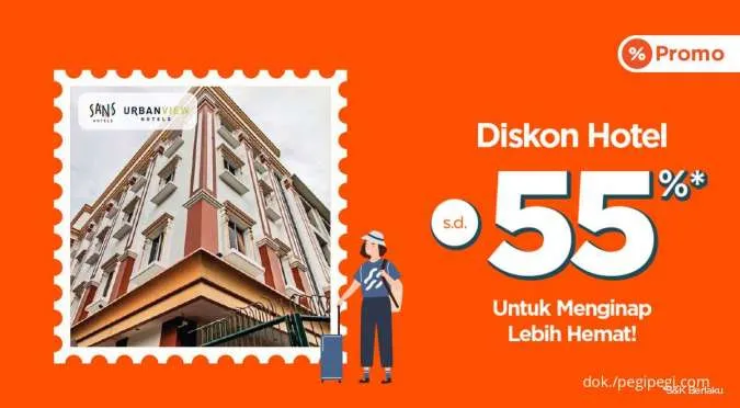 Promo PegiPegi Hotel Urbanview dan SANS sampai 30 November 2022, Diskon Hotel 55%