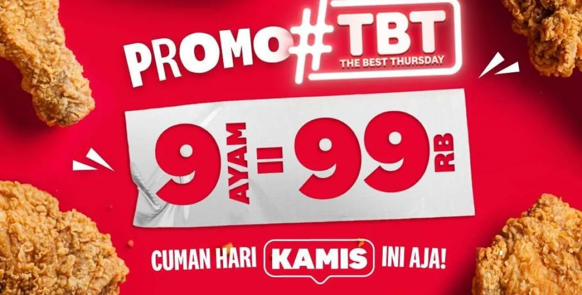 Promo KFC The Best Thursday Spesial Kamis 30 November 2023, 9 Ayam Rp 99.000-an!