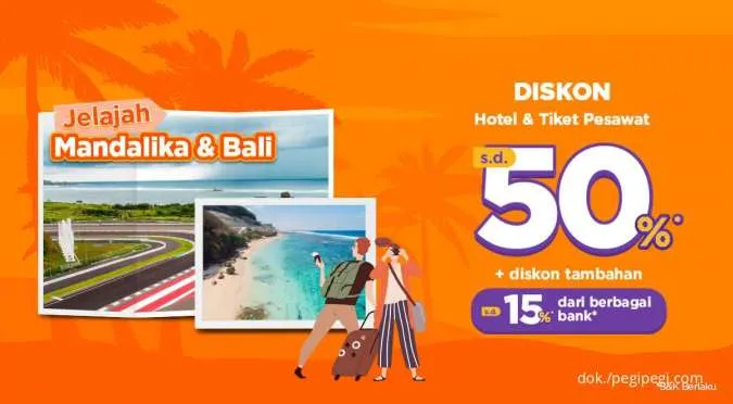 Promo PegiPegi Mandalika & Bali s.d 17 Maret 2022, Diskon Hotel & Pesawat Hingga 50%