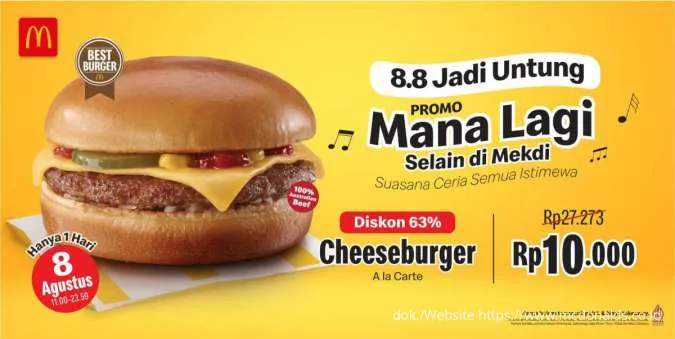 Promo McD 8.8 Mana Lagi Cheeseburger