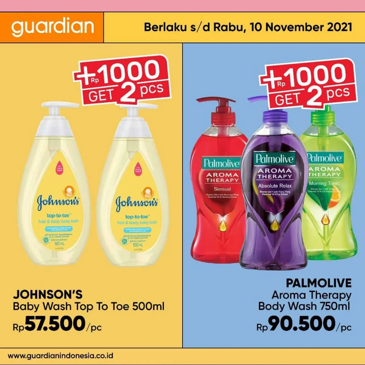 Promo Guardian Super Hemat, Tambah Rp 1.000 dapat 2 Pcs Berlaku s/d 10 November 2021