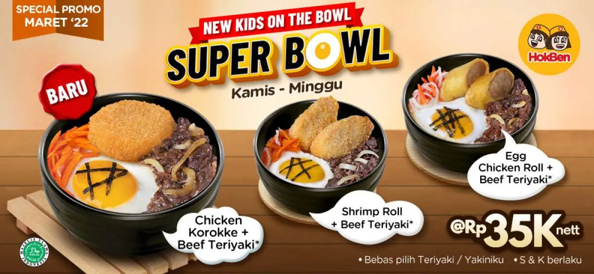 Promo Hokben Weekend 4-6 Maret 2022, Menu Super Bowl Terbaru Rp 35.000