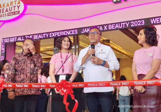 Menteri Perdagangan Zulkifli Hasan saat membuka Beauty Fest di JCC Senayan.