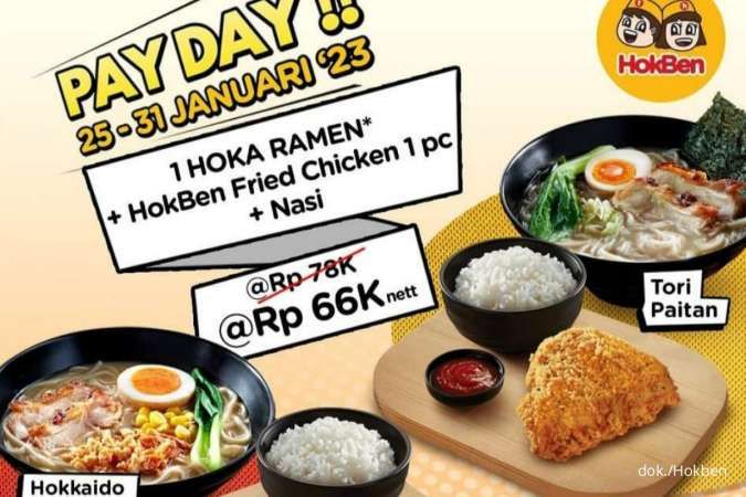 Promo Hokben Payday 25-31 Januari 2023, Diskon Ramen-Fried Chicken Khusus Dine in