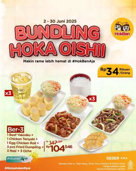 Promo HokBen Bundling Hoka Oishii Bertiga