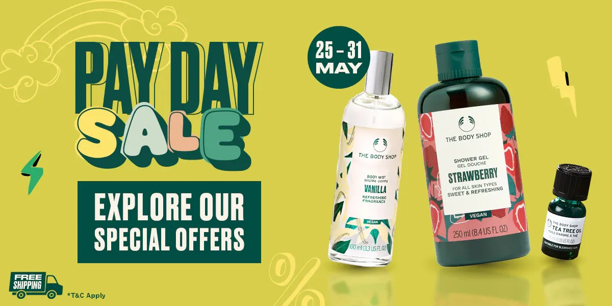 Promo The Body Shop Payday Sale Diskon s/d 50% Periode 25-31 Mei 2024