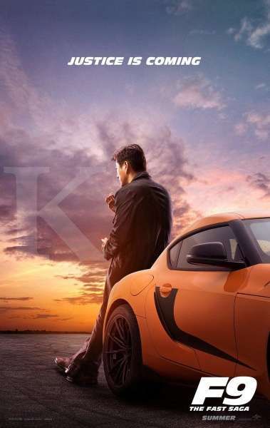 Sung Kang pemeran Han di poster film Fast and Furious 9.