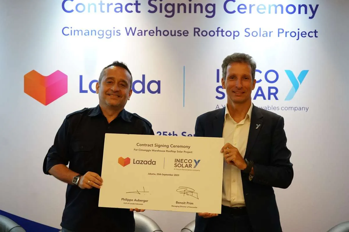 Lazada Logistics Gandeng Inecosolar Bangun Panel Surya di Logistik Lazada Cimanggis