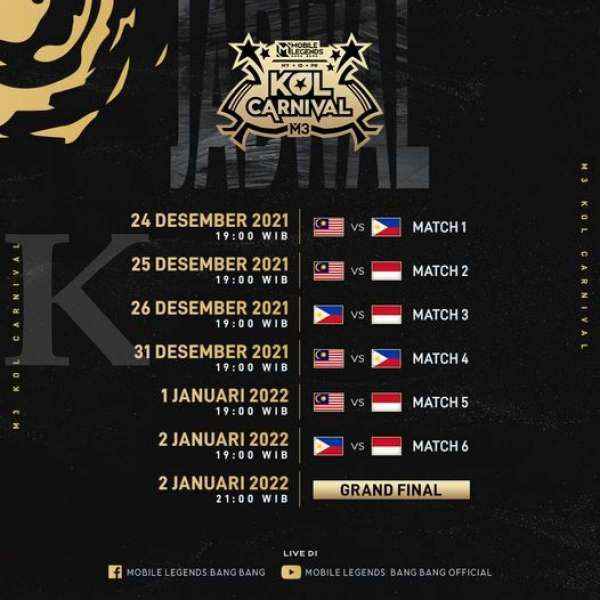 Jadwal M3 KOL Carnival