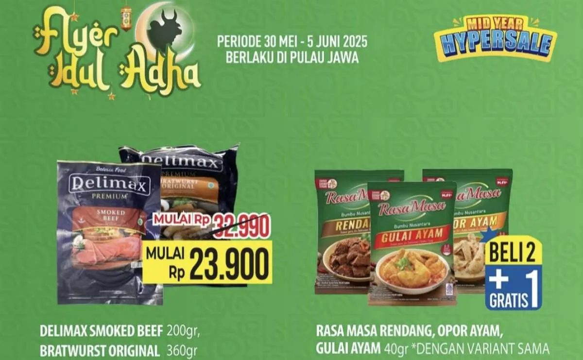 Promo JSM Hypermart 30 Mei-2 Juni 2025, Bawang Merah-Bumbu Rendang Diskon sampai 40%