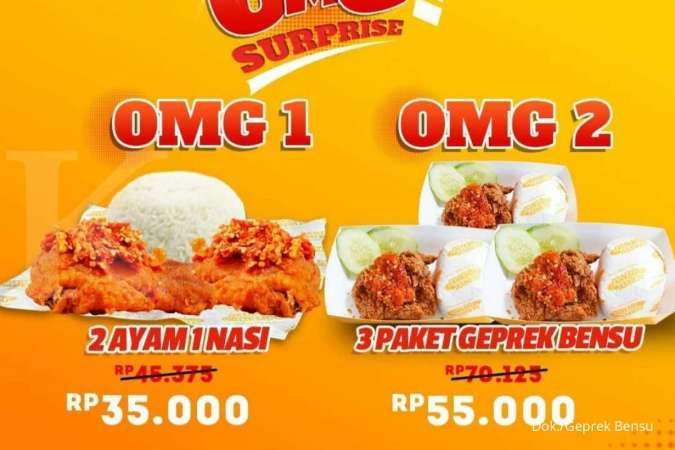Murah! Promo Geprek Bensu 1-16 November 2021, Hadir 2 Paket Ayam Geprek Super Hemat