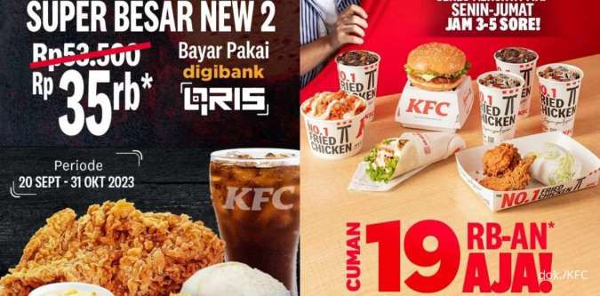 Promo KFC Oktober 2023, Pesan Aneka Menu Ayam Mulai Rp 19.000 hingga Rp 35.000