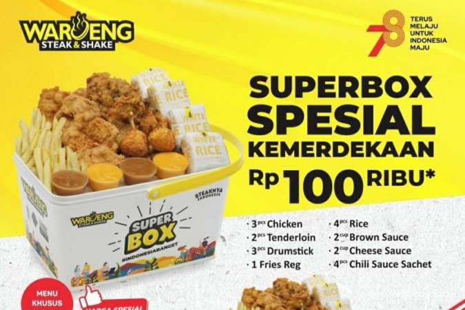 Promo Waroeng Steak Agustus 2023, Superbox Spesial Kemerdekaan Isi Tenderloin-Kentang