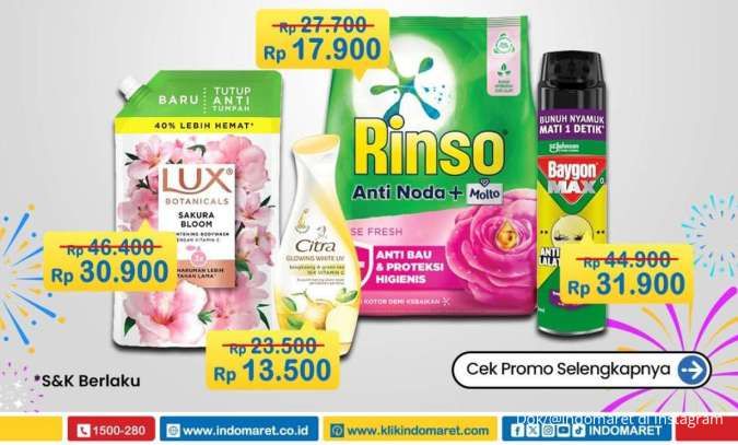 Promo Deterjen dan Sabun Mandi di Indomaret-Alfamart dan Superindo Weekday Terbaru