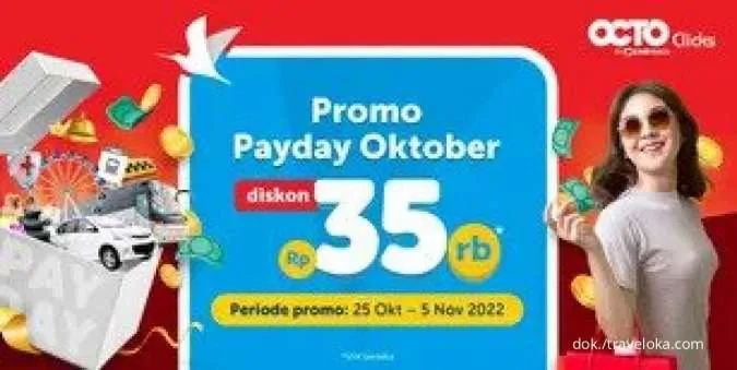 Promo OCTO Clicks Oktober sampai 5 November 2022, Nikmati Diskon Produk Traveloka