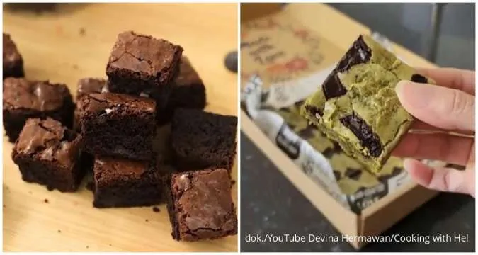 Resep Brownies Fudgy Varian Cokelat dan Matcha yang Moist dan Manisnya Pas