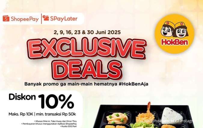 Promo HokBen dengan ShopeePay dan SPayLater Bulan Juni 2025, Ada Banyak Diskon