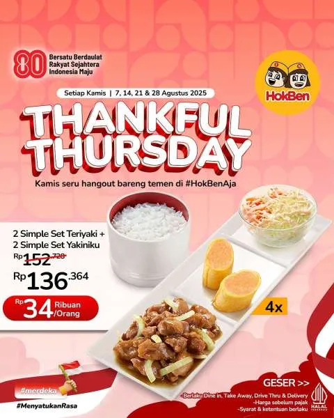 Promo HokBen Thnkful Thursday Simple Set