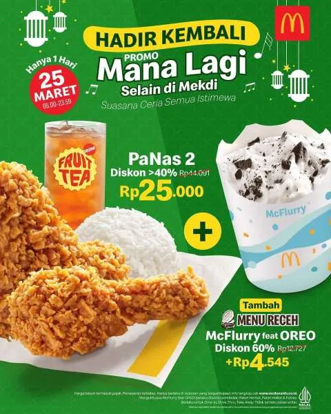 Promo McD PaNas 2 Tanggal 25 Maret