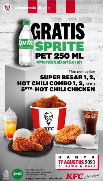 Promo KFC Terbaru Bersama Sprite, Promo Spesial 17 Agustus 2023