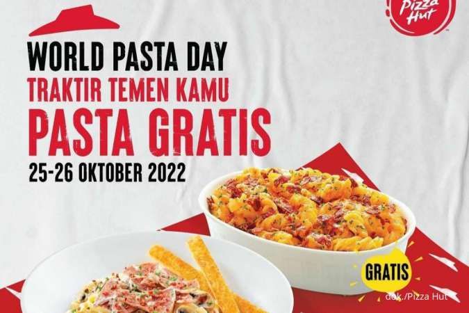Promo Pizza Hut Spesial World Pasta Day, Beli 1 Gratis 1 Pasta Khusus 25-26 Oktober